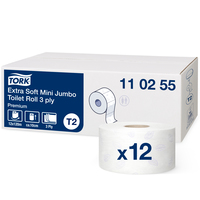 Tork extra weiches Mini Jumbo Toilettenpapier T2 110255 / 3-lagig / 12x600 Blatt