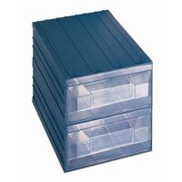 Free-standing interlocking modular drawer system 249 x 366 x 250mm, 2 drawer