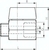 Zeichnung: Edelstahl-Mini-Kugelhahn mit Knebelgriff einseitig, Innen- / Außengewinde