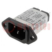 Connector: AC supply; socket; male; 3A; 250VAC; IEC 60320; C14 (E)