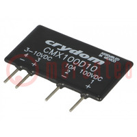 Relay: solid state; Ucntrl: 3÷10VDC; 10A; 0÷100VDC; THT; SIP