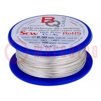 Silver plated copper wires; 0.4mm; 100g; Cu,silver plated; 88m