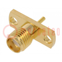 Connector: SMA; socket; female; straight; soldering; PTFE