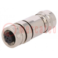 Plug; M12; PIN: 5; female; A code-DeviceNet / CANopen; for cable