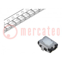 Mikroprzełącznik TACT; SPST; Poz: 2; 0,02A/15VDC; SMT; brak; 2,1mm