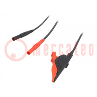 Kelvin cable; 20A; banana plug 4mm x2,aligator clip; Len: 2.5m