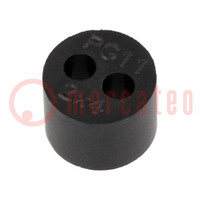 Insert for gland; 4mm; M16; IP68; NBR rubber; Holes no: 2; HT-MFDE