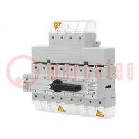 Switch: mains-generator; Stabl.pos: 3; 125A; I-0-II; Poles: 4