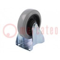 Transport wheel; Ø: 125mm; W: 36mm; H: 156mm; rigid; 150kg; rubber