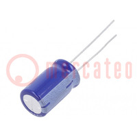 Capacitor: electrolytic; THT; 22uF; 250VDC; Ø10x16mm; ±20%; 2000h