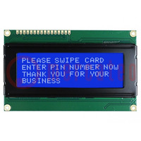 Display: LCD; alphanumeric; STN Negative; 20x2; blue; 90x60x13.6mm