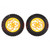 Wheel; yellow-black; Shaft: two sides flattened; push-in; Ø: 80mm