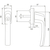 Skizze zu MACO Fenstergriff HARMONY - Sperrzylinder, VK 7x35 mm, Alu silber eloxiert