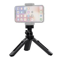 1_Mini-Telefonständer Kamera-Stativ Selfie-Stick GoPro Griff schwarz