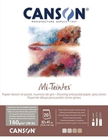 CANSON PAPIER MI-TEINTES (NID-D'ABEILLES) - BLOC 20 FEUILLES 32X41 160G/M² NUANCES DE GRIS C31032P004