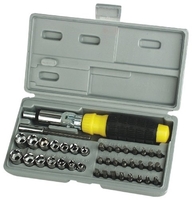 MANNESMANN - M29041 - COFFRET CLÉ À CLIQUET ET EMBOUTS - FORMAT 1/4" - 41 PIÈCES