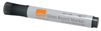 Glas-Whiteboard Marker, Rundspitze, 4 Stück, schwarz