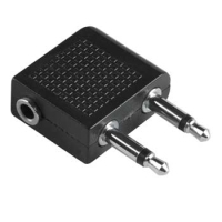 Hama 2 x 3.5-mm Mono Jack Plug - 3.5-mm Stereo Jack Socket Fekete