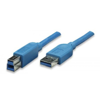 Techly 1.0m USB 3.0 AB M/M kabel USB 1 m USB 3.2 Gen 1 (3.1 Gen 1) USB A USB B Niebieski