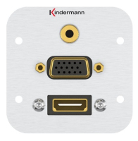 Kindermann 7441000586 Steckdose HDMI + VGA + 3.5mm Aluminium