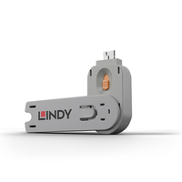 Lindy 40623 port blokkoló Portblokkoló kulcs USB A típus Narancssárga Akrilnitril-butadiénsztirol (ABS) 1 db