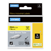DYMO Rhino termokurczliwe rurki do zastosowań przemysłowych 24 mm x 1,5 m - czarne na żółtym