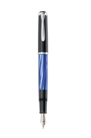 Pelikan M205 penna stilografica Sistema di riempimento integrato Nero, Blu, Color marmo, Argento 1 pz