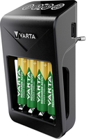 Varta LCD Plug charger+ AA & AAA ((Batterie ricaricabili NiMH incl. 4x AA 2100 mAh accu), nero