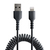 StarTech.com 1m USB auf Lightning Kabel, Spiralkabel, MFi zertifiziert, Schnellladekabel für iPhone/iPad, Schwarz, robuster TPE Mantel mit Aramidfaser, USB 2.0 Kabel, Laden und ...