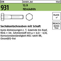 DIN 931 12.9 M 16 x 70 flZnL/nc/x/x/480h/C flZn VE=S