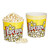 Relaxdays Popcorn Eimer, 6er Set, Popcorn Behälter Kunststoff, wiederverwendbar, 2,8 l, Retro Popcornbecher, gelb