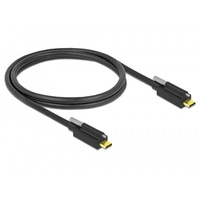 DELOCK kábel USB 3.1 Gen 2 Type-C male / male összekötő tetején csavarral 1m fekete