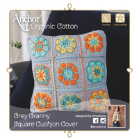 Crochet Kit: Cushion Cover: Granny Square: Grey