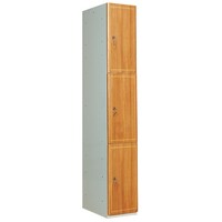 Timber Door Locker - 3 Door - 300mm x 450mm - Dark Oak Plain