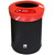 EcoAce Open Top Recycling Bin - 52 Litre - Black - Plastic Bottles - Red Lid