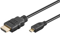 High Speed HDMI+ with Ethernet 2,0 Meter, HDMI+ A-Stecker>HDMI+ D-Stecker (Micro)