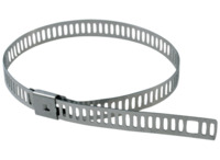 Kabelbinder, Edelstahl, (L x B) 300 x 12 mm, Bündel-Ø 80 mm, silber, UV-beständi
