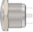 Drucktaster, 1-polig, silber, beleuchtet (weiß), 0,4 A/36 V, Einbau-Ø 16 mm, IP6