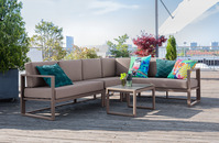Outdoor Sofa Set Sereno; 255x195x64 cm (BxTxH); Sitz taupe, Gestell taupe