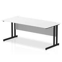 Impulse 1800 x 800mm Straight Desk White Top Black Cantilever Leg MI003333