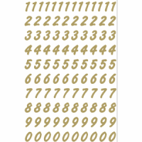 Zahlen 8mm 0-9 selbstklebend wetterfest Folie gold VE=2 Blatt