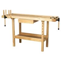 Woodworking workbench, overall W x D x H - 1520 x 620 x 850mm.