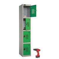 Probe tool charging locker with green doors