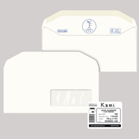 Busta Kami Gommata - con finestra - 11 x 23 cm - 100 gr - carta riciclata FSC® - bianco - Pigna - conf. 500 pezzi