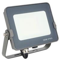 Foco led silver electronics forge+proyector ips 65 30w=300w - 3700k luz calida - 2400lm color gris