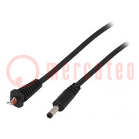 Cable; 2x1mm2; wires,DC 4,0/1,7 plug; straight,Sony; black; 1.5m