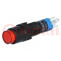 Switch: push-button; Pos: 2; SPDT; 0.5A/250VAC; 1A/24VDC; ON-(ON)