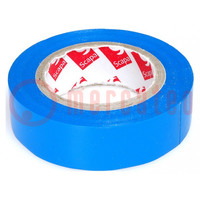 Tape: electrical insulating; W: 15mm; L: 10m; Thk: 130um; blue; 180%