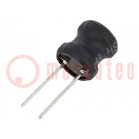 Inductor: wire; THT; 1.8mH; Ioper: 600mA; 2.6Ω; ±10%; Ø11.5x11.5mm