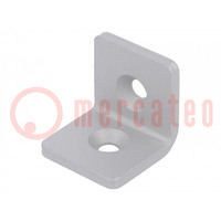 Angle bracket; for profiles; W: 30mm; H: 30mm; L: 30mm; steel; silver